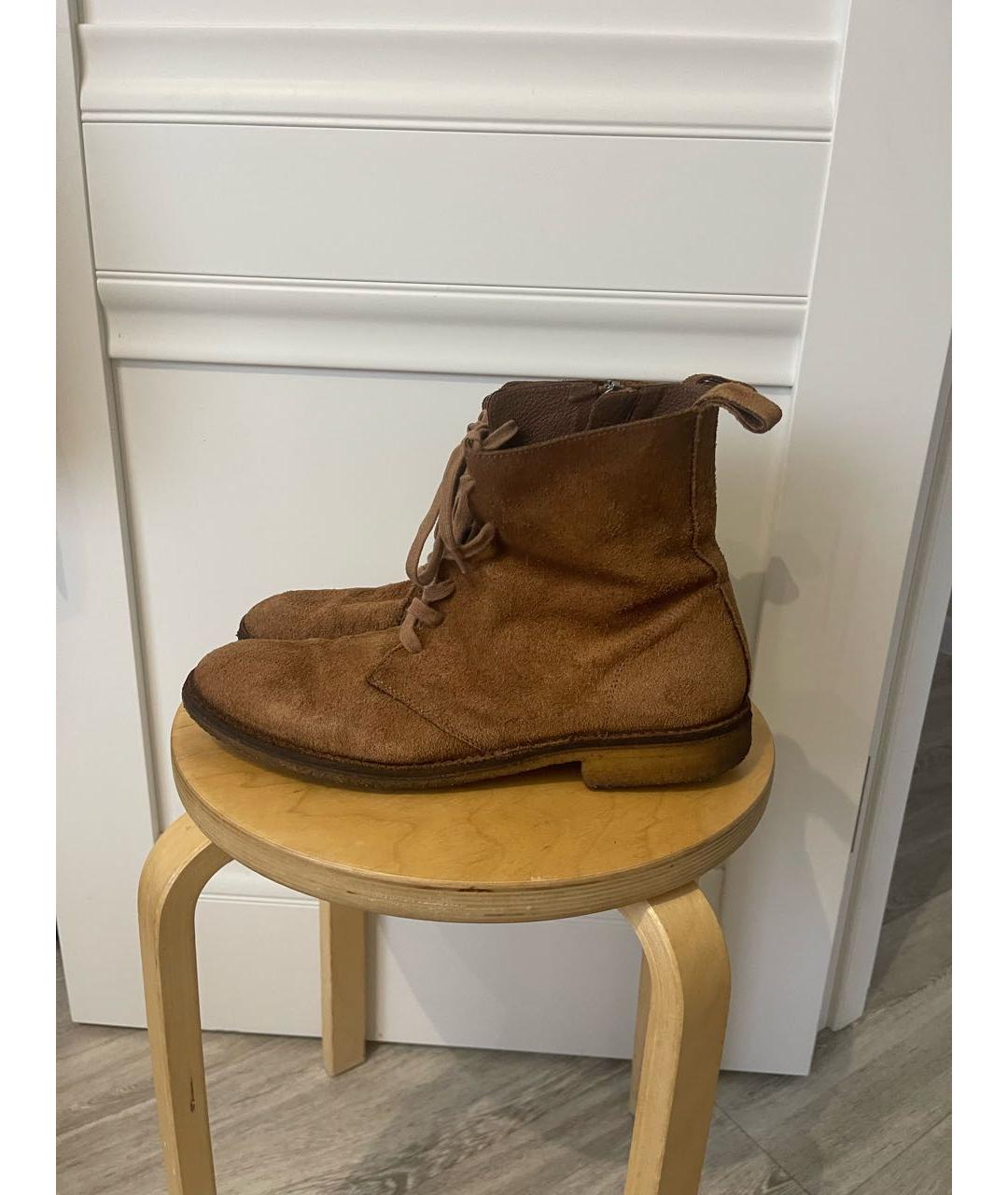 BOTTEGA VENETA Коричневые замшевые высокие ботинки, фото 2