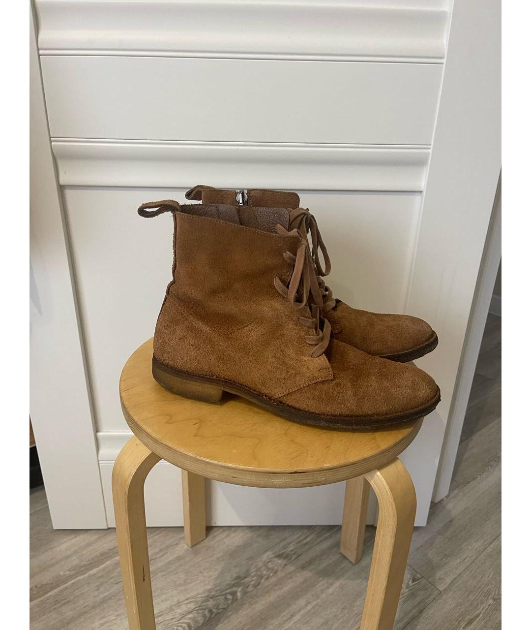 BOTTEGA VENETA Коричневые замшевые высокие ботинки, фото 9