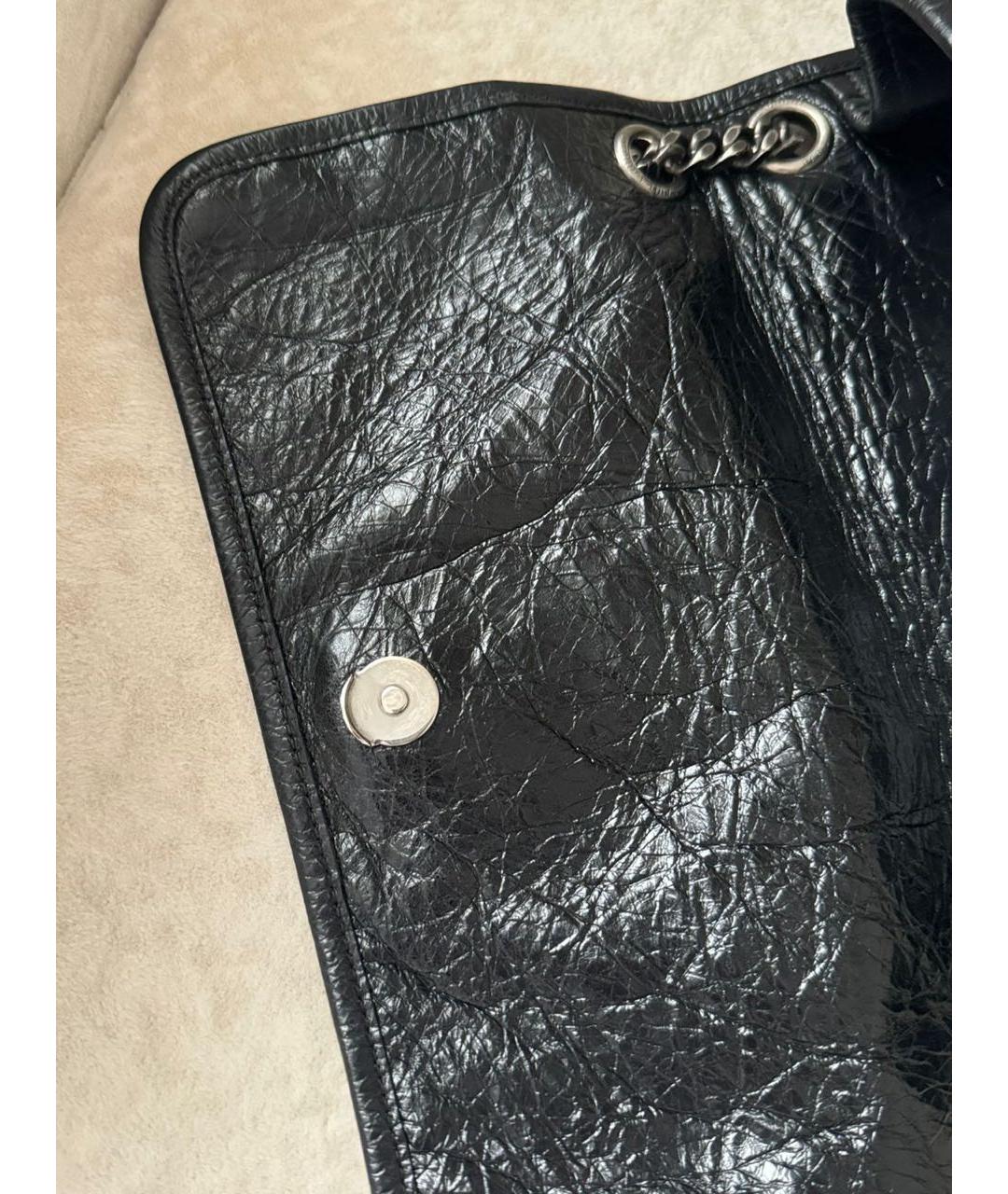 SAINT LAURENT Черная кожаная сумка через плечо, фото 6