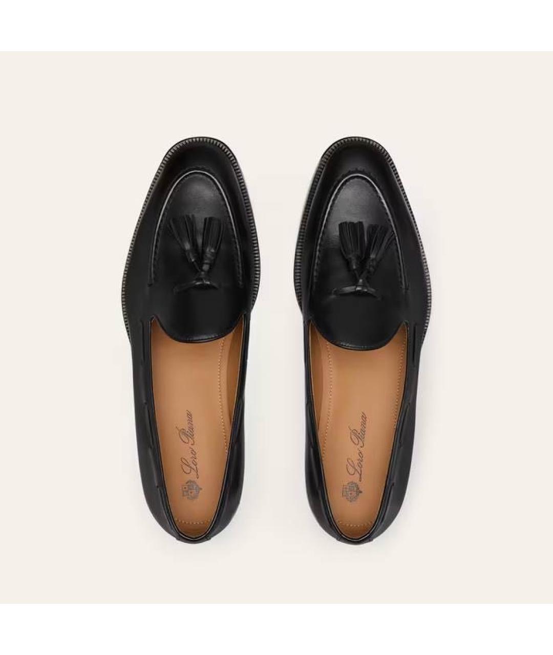 LORO PIANA Черные кожаные лоферы, фото 2
