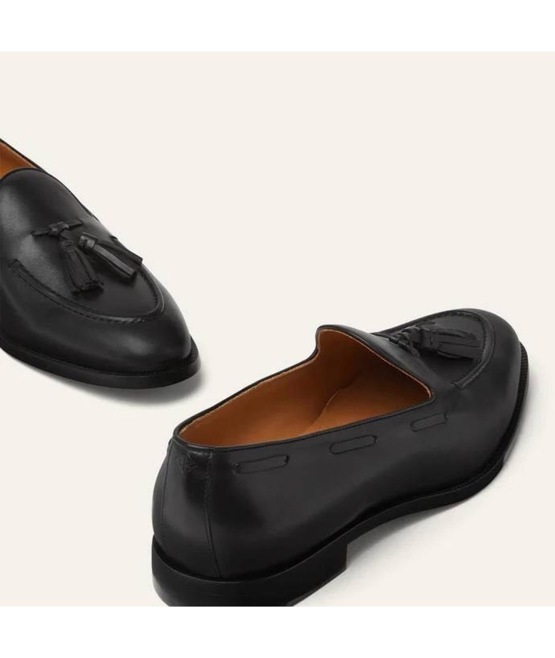 LORO PIANA Черные кожаные лоферы, фото 4