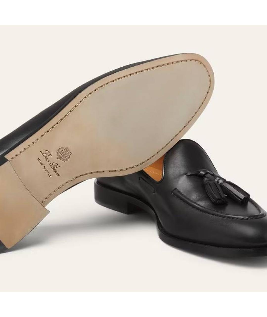 LORO PIANA Черные кожаные лоферы, фото 3