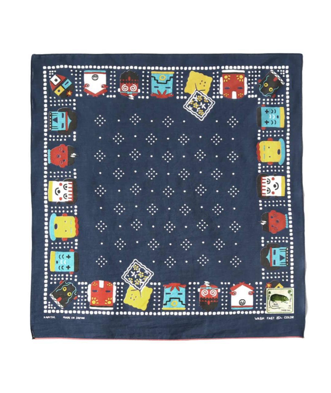 Kapital Темно-синий хлопковый платок, фото 1