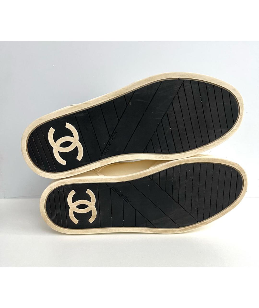 CHANEL Белые кожаные кроссовки, фото 7