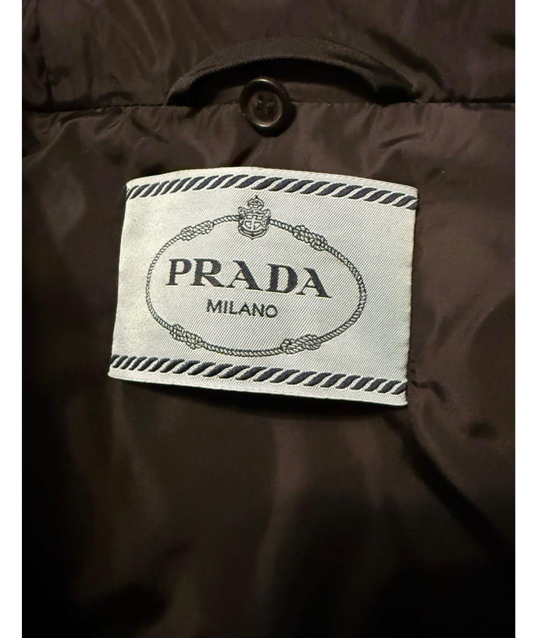 PRADA Черный полиэстеровый пуховик, фото 3