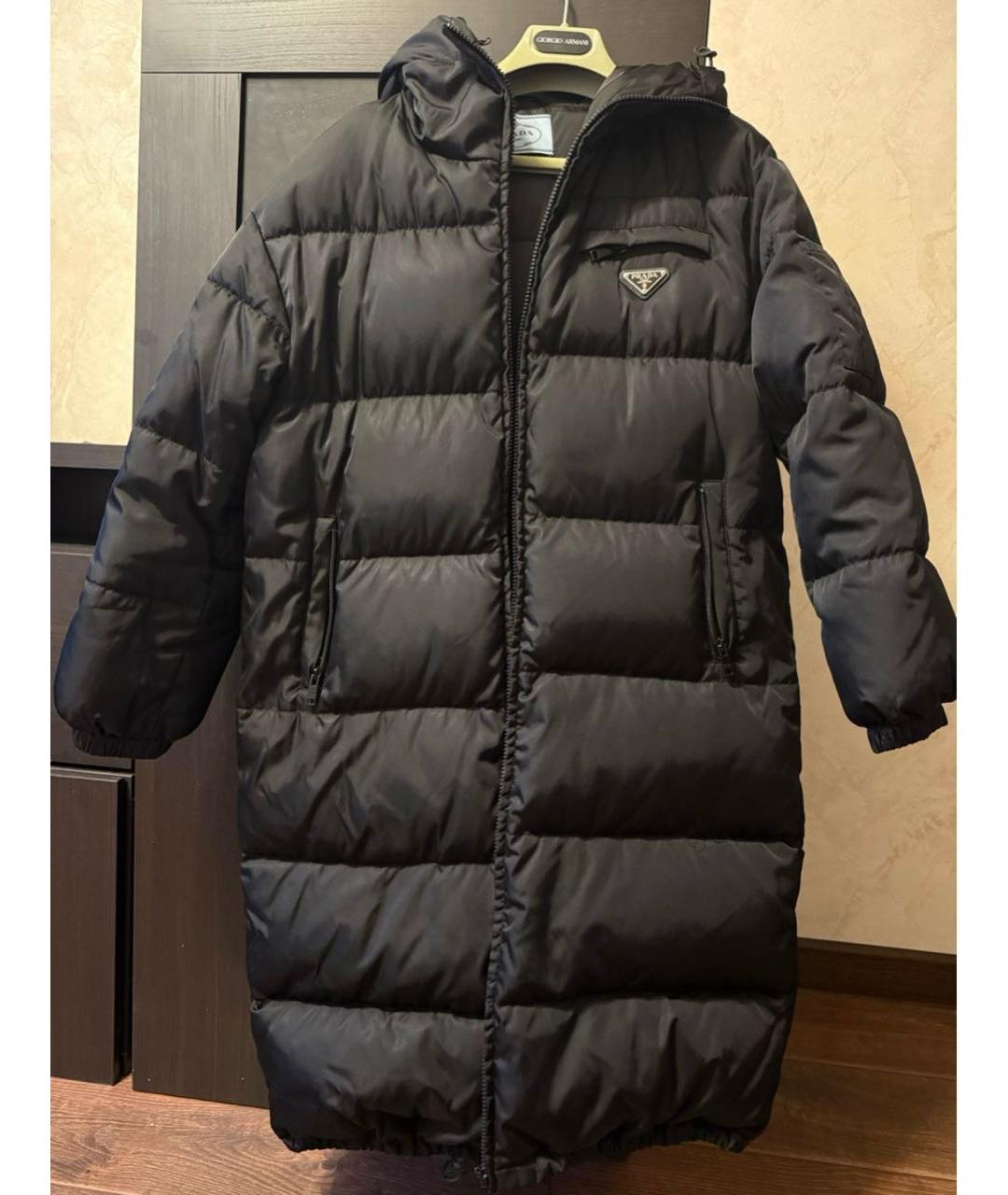 PRADA Черный полиэстеровый пуховик, фото 8