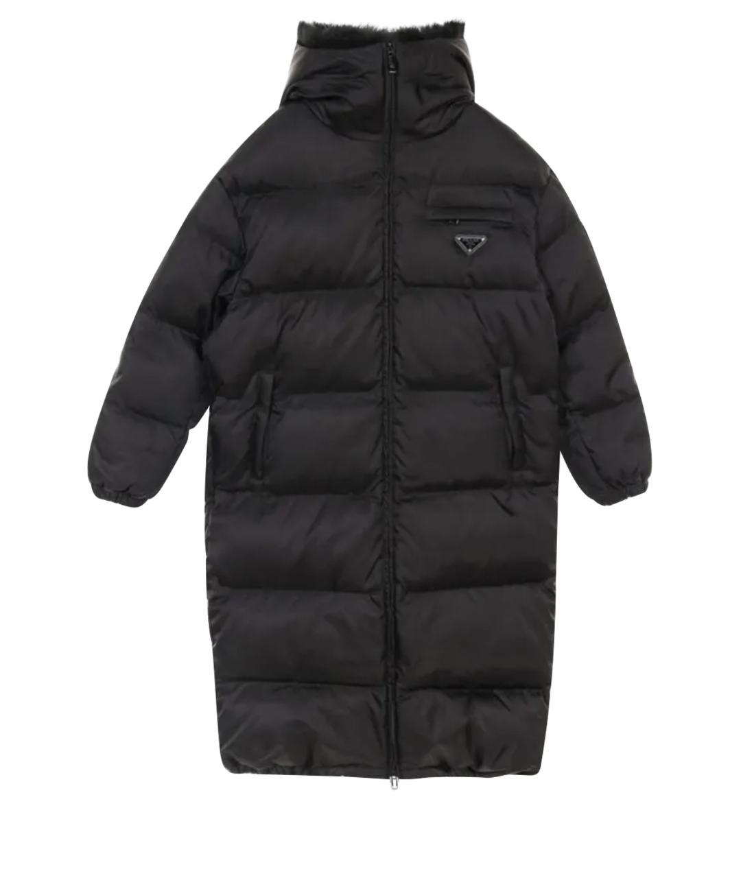 PRADA Черный полиэстеровый пуховик, фото 1