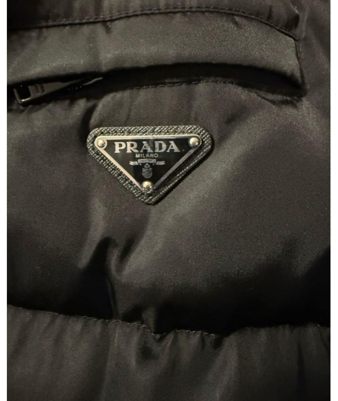 PRADA Черный полиэстеровый пуховик, фото 4
