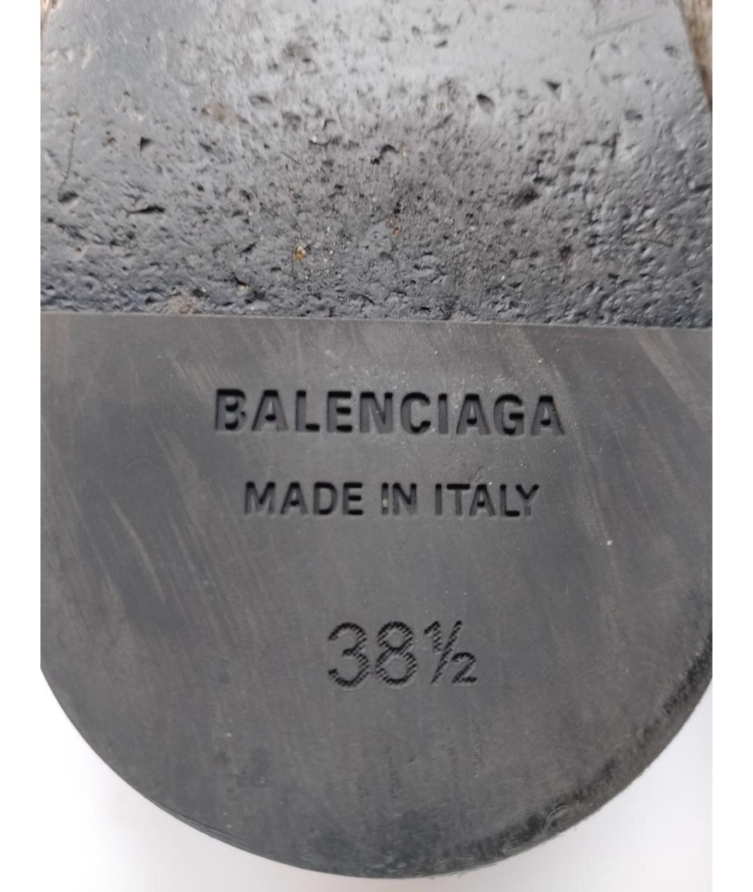 BALENCIAGA Серые кожаные мюли, фото 8