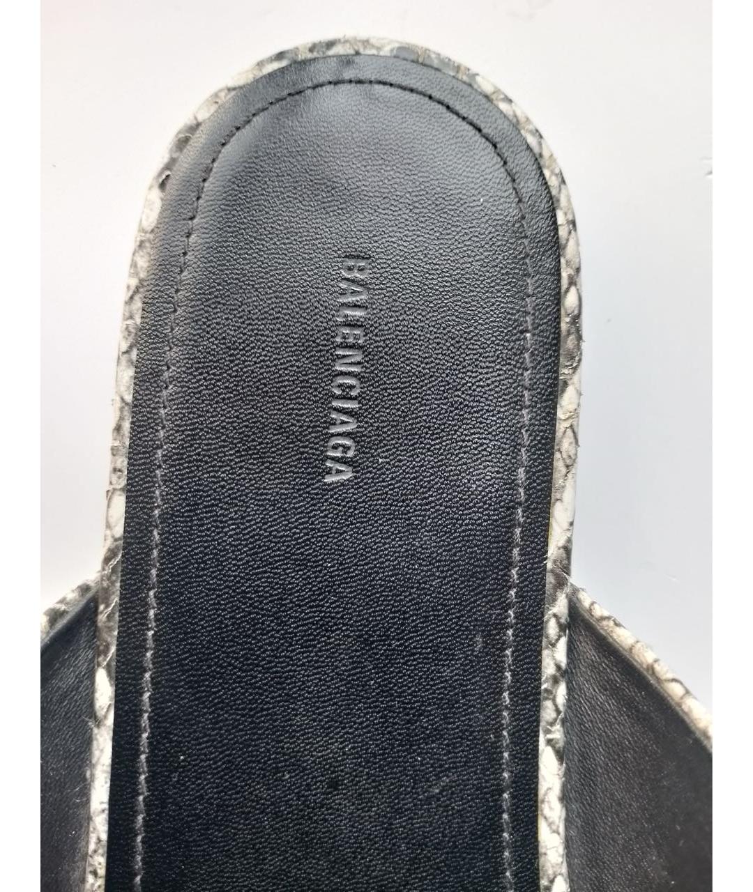 BALENCIAGA Серые кожаные мюли, фото 6