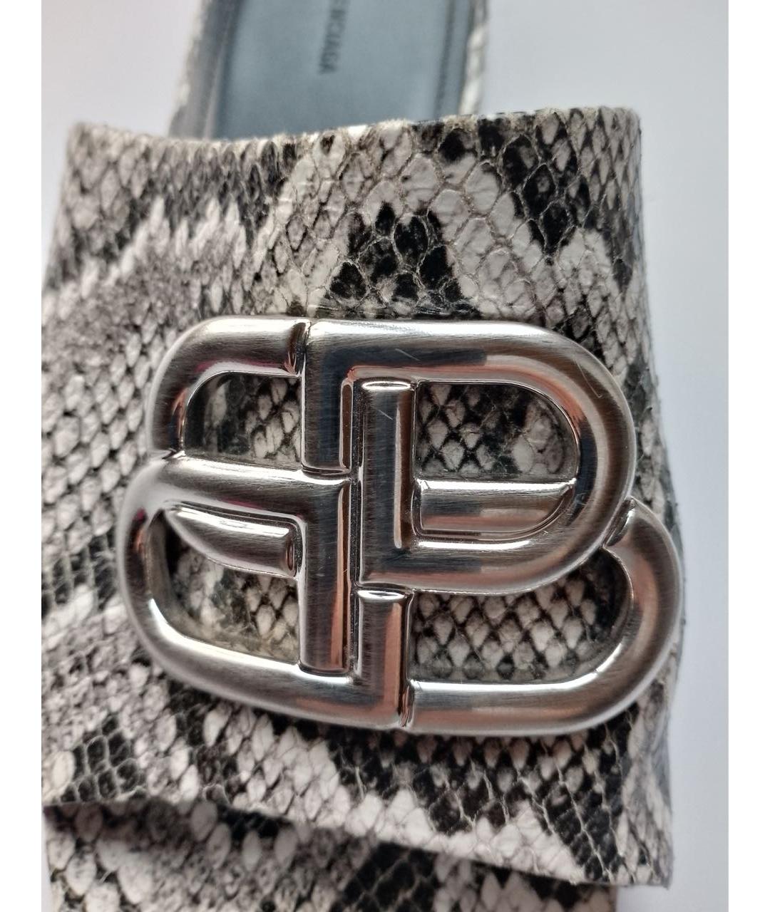 BALENCIAGA Серые кожаные мюли, фото 5