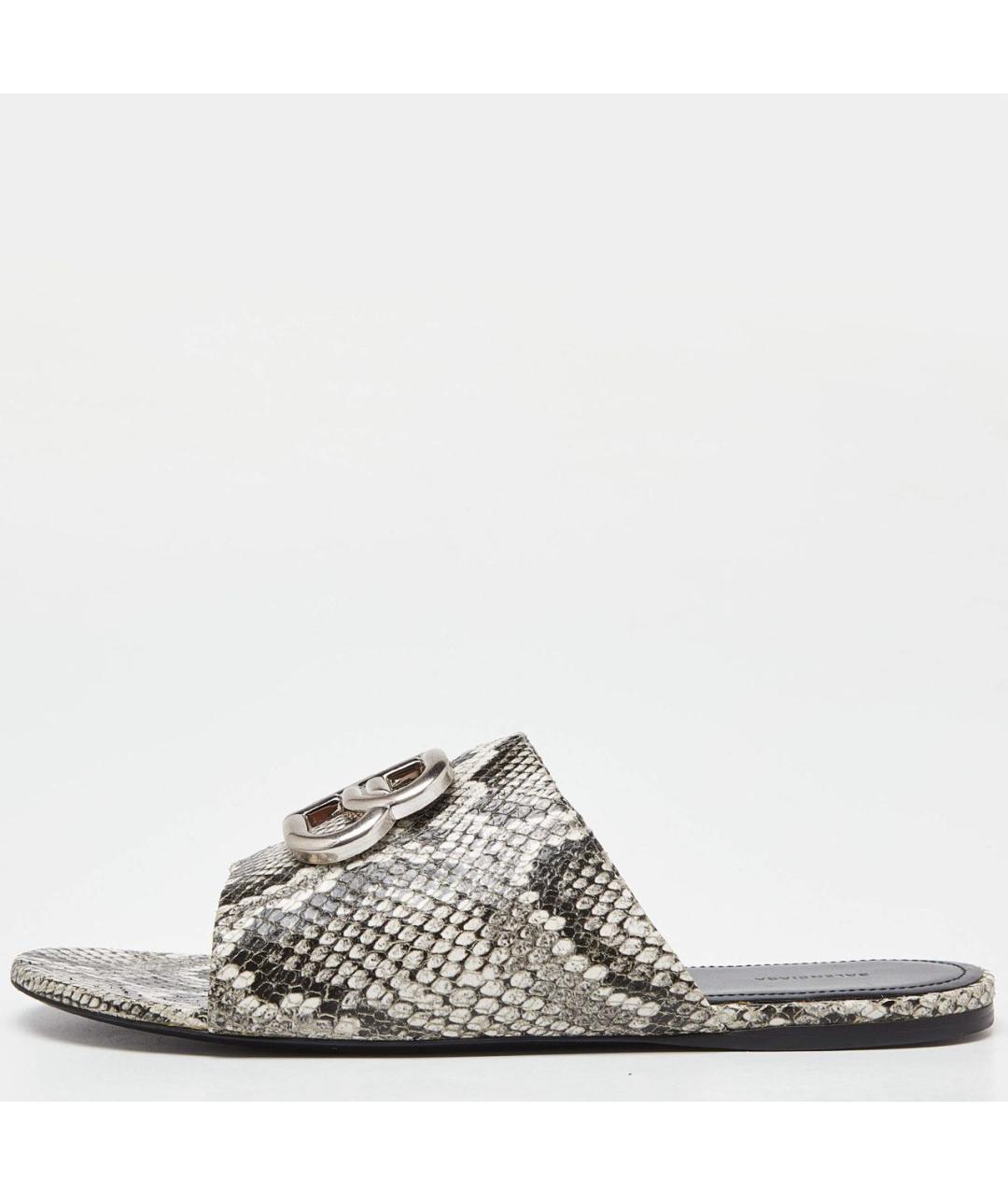 BALENCIAGA Серые кожаные мюли, фото 9