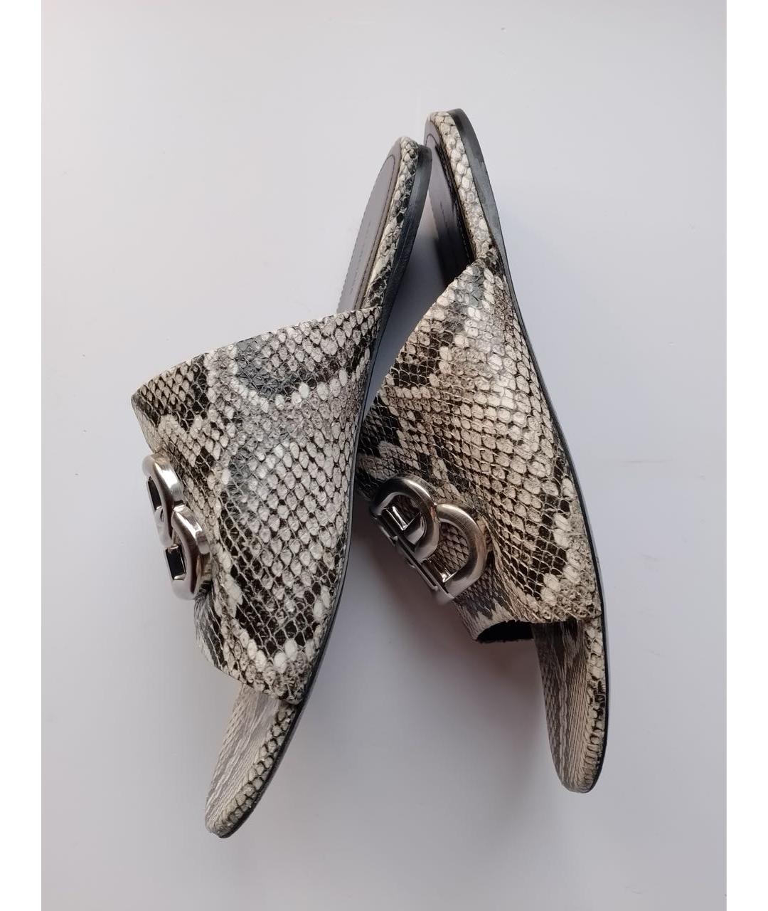 BALENCIAGA Серые кожаные мюли, фото 4