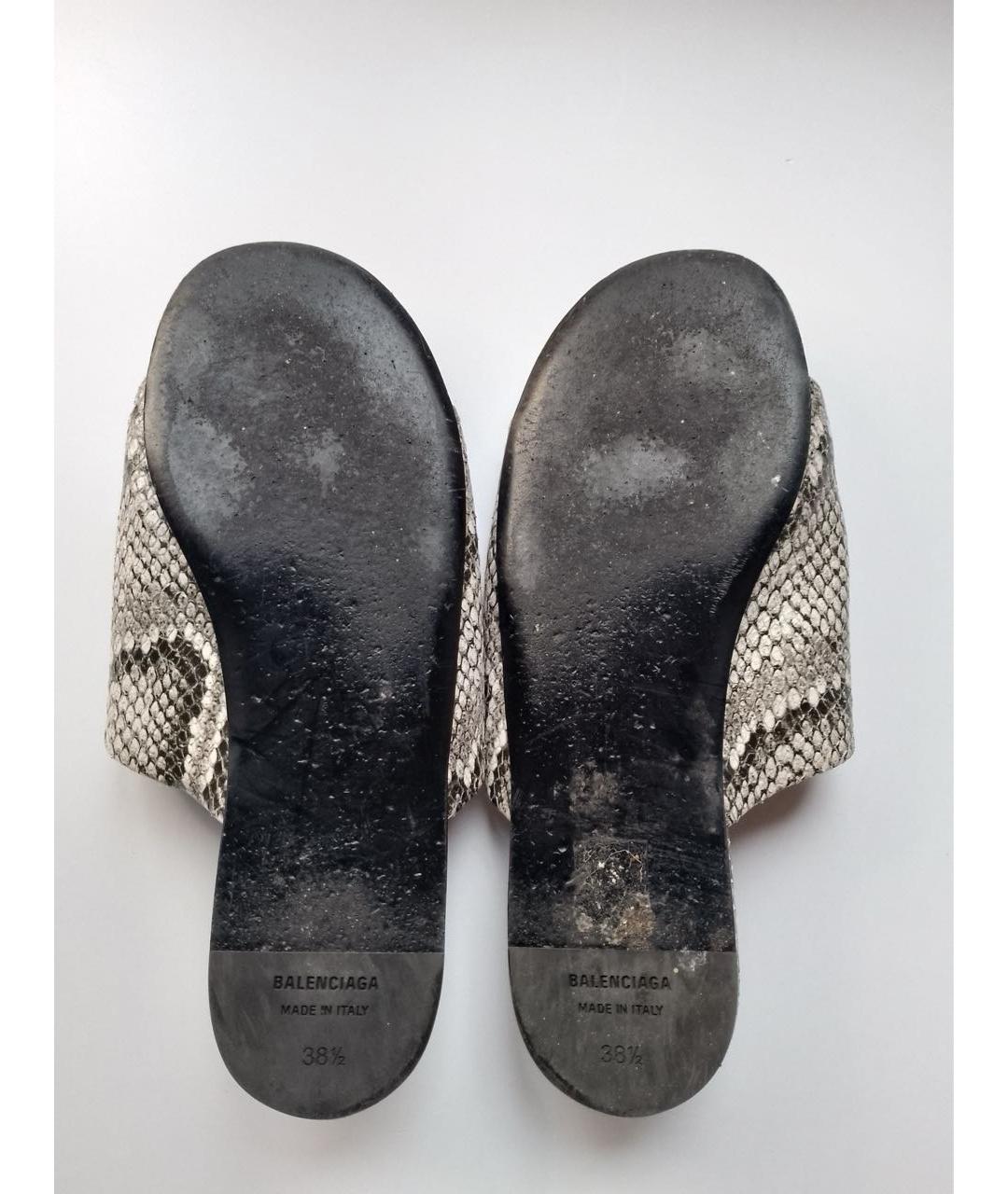 BALENCIAGA Серые кожаные мюли, фото 7