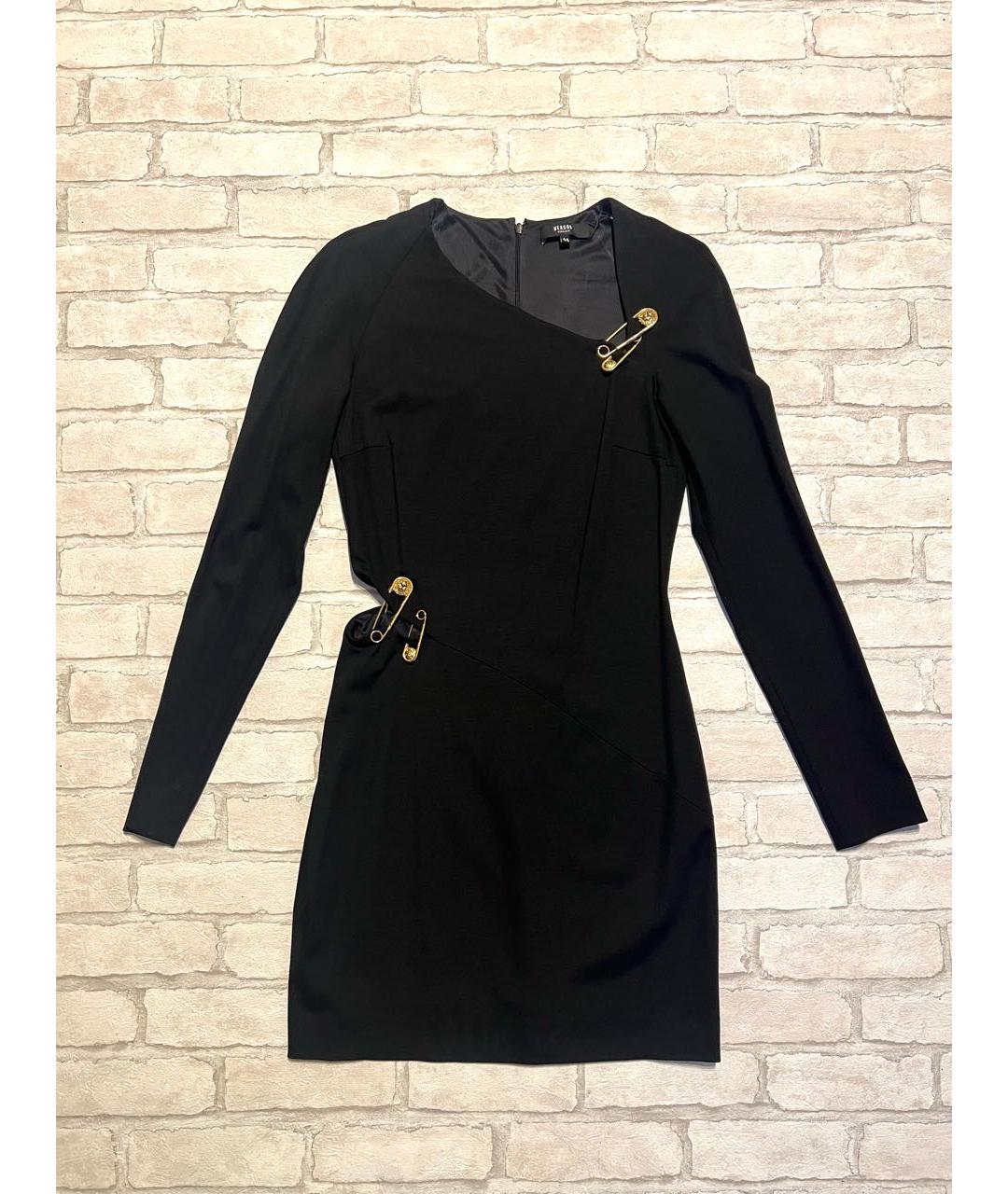 VERSUS VERSACE Черное вискозное повседневное платье, фото 9