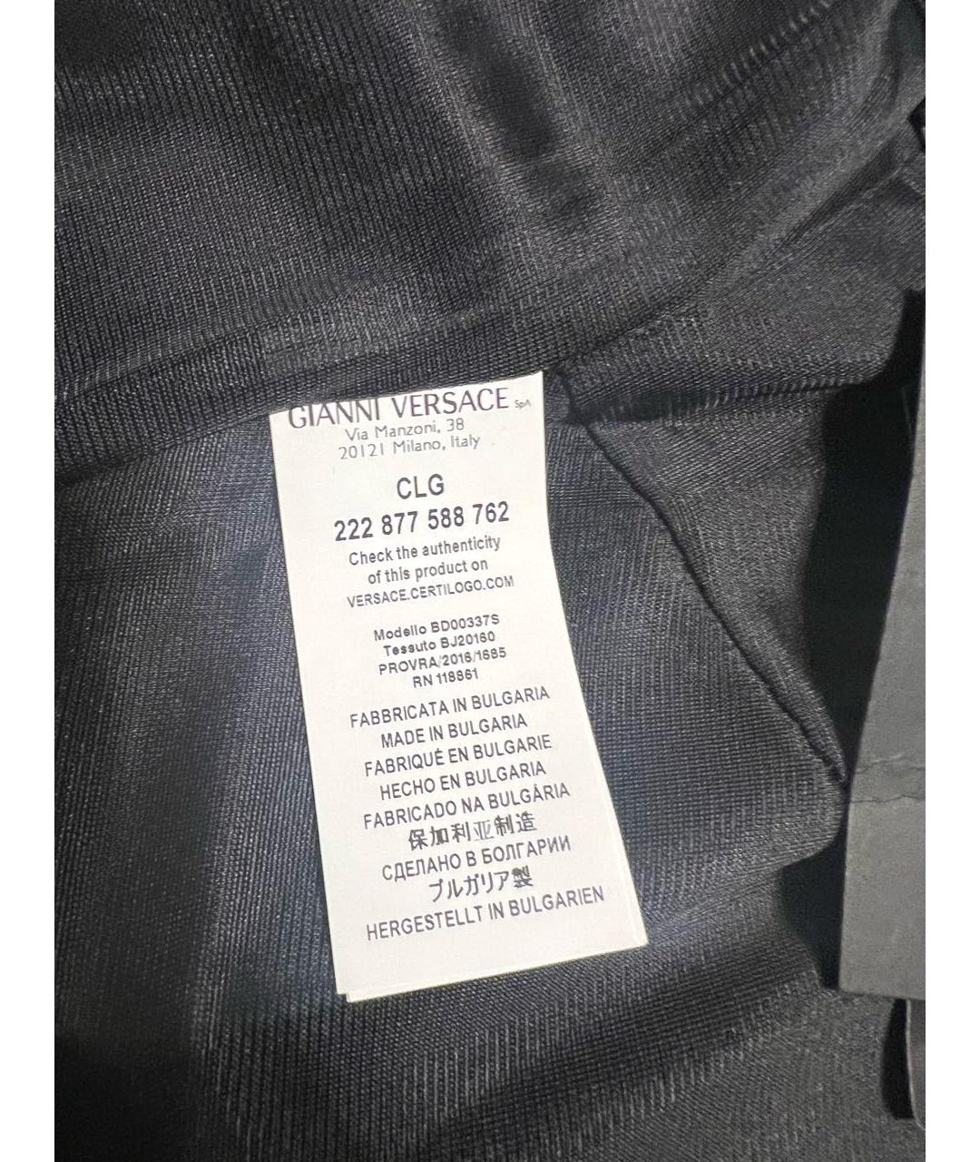 VERSUS VERSACE Черное вискозное повседневное платье, фото 7