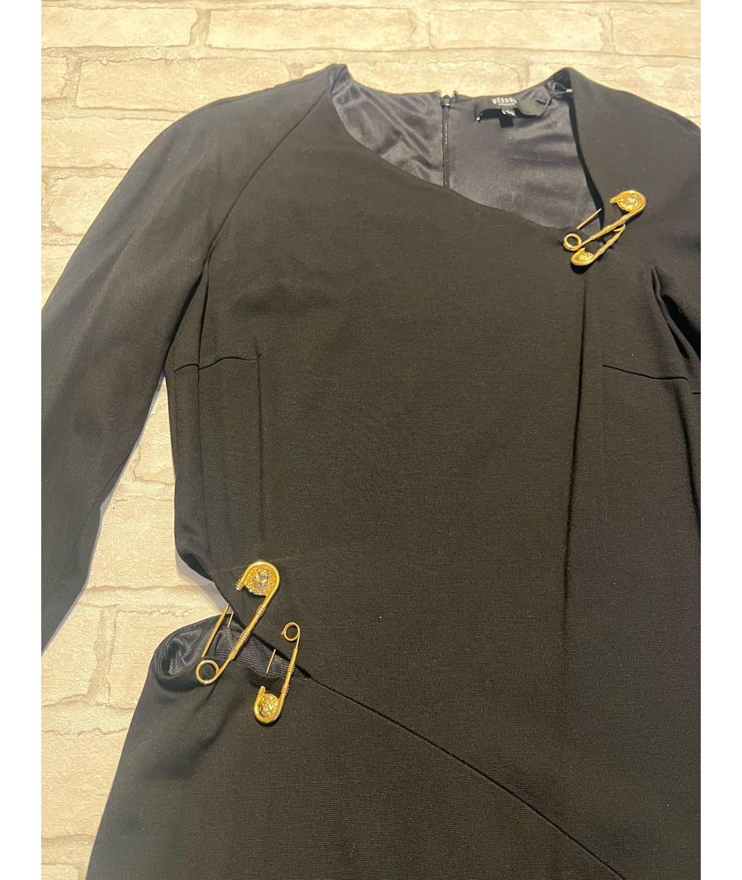 VERSUS VERSACE Черное вискозное повседневное платье, фото 4