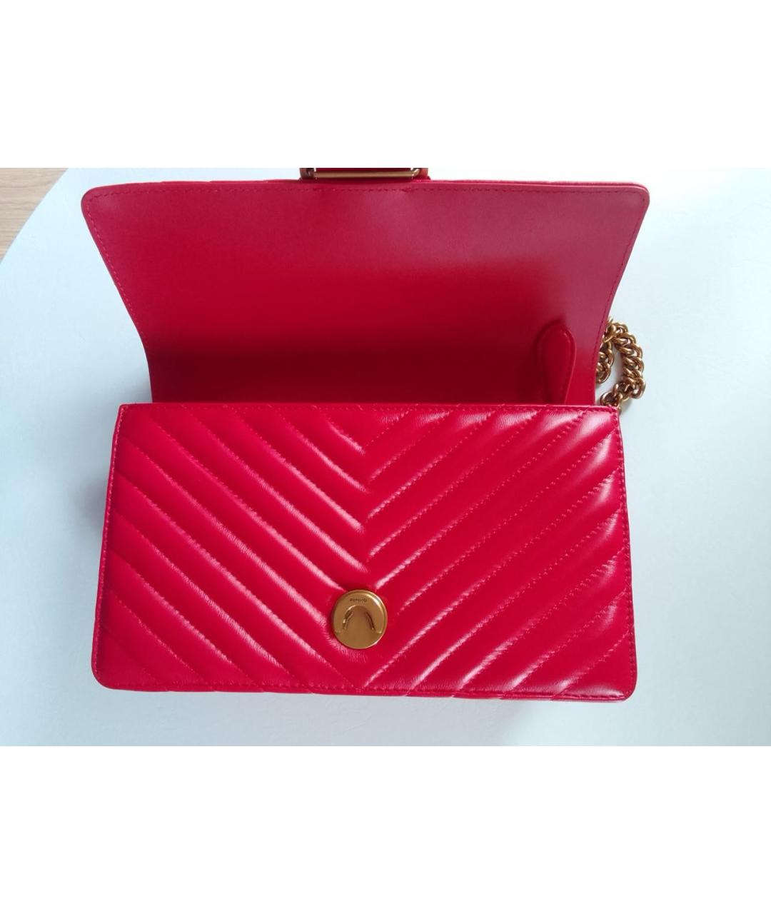 PINKO Красная кожаная сумка через плечо, фото 5