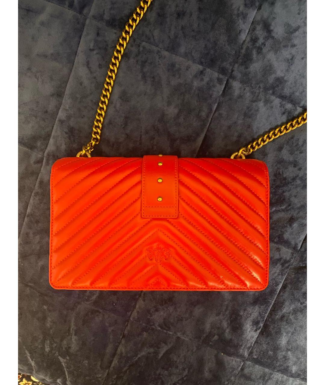 PINKO Красная кожаная сумка через плечо, фото 4