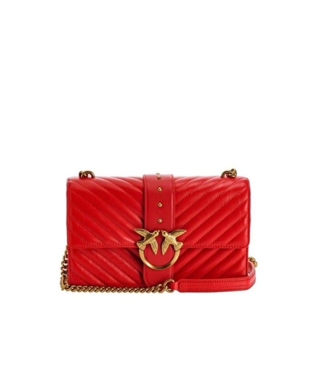 PINKO Красная кожаная сумка через плечо, фото 1