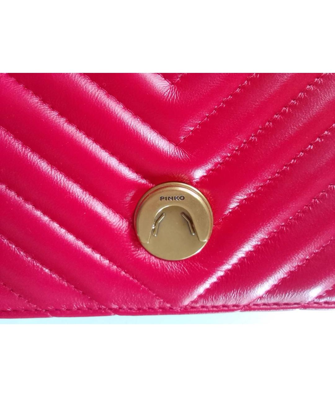 PINKO Красная кожаная сумка через плечо, фото 8