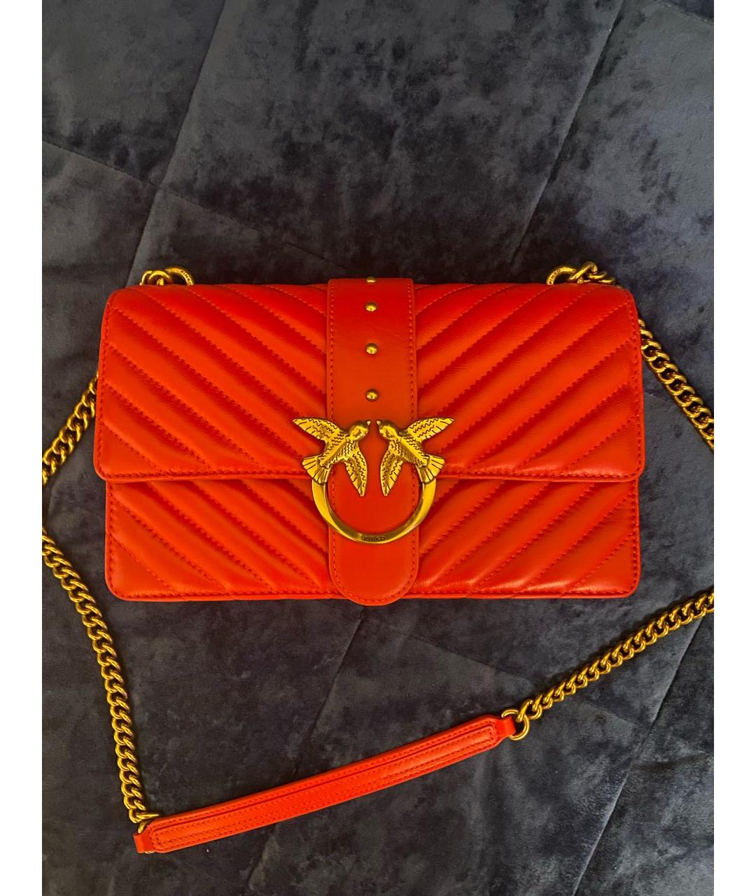 PINKO Красная кожаная сумка через плечо, фото 3