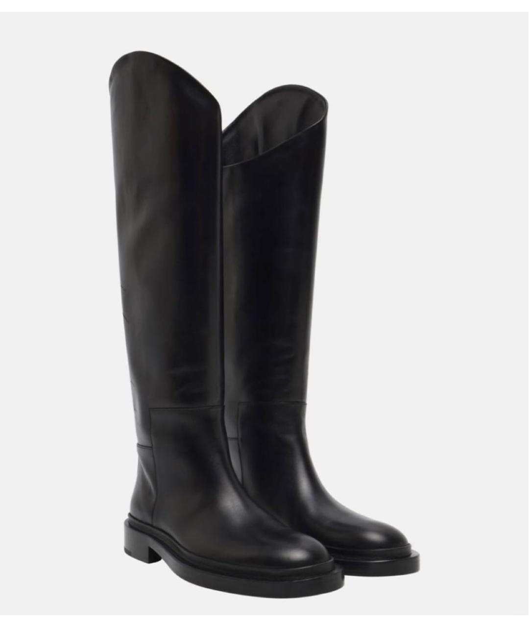 JIL SANDER Черные кожаные сапоги, фото 5