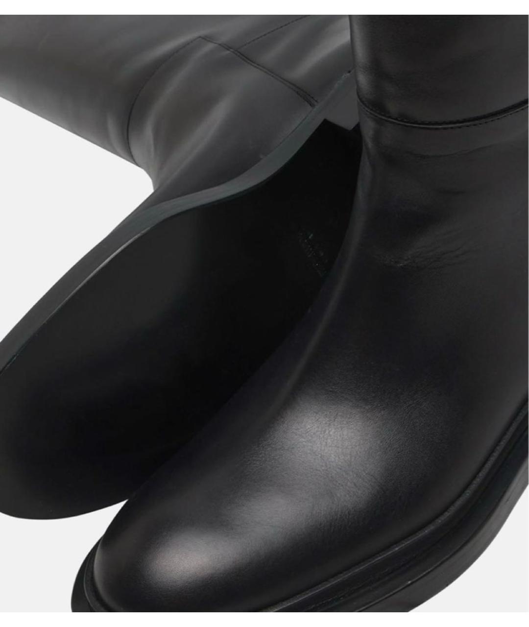JIL SANDER Черные кожаные сапоги, фото 3