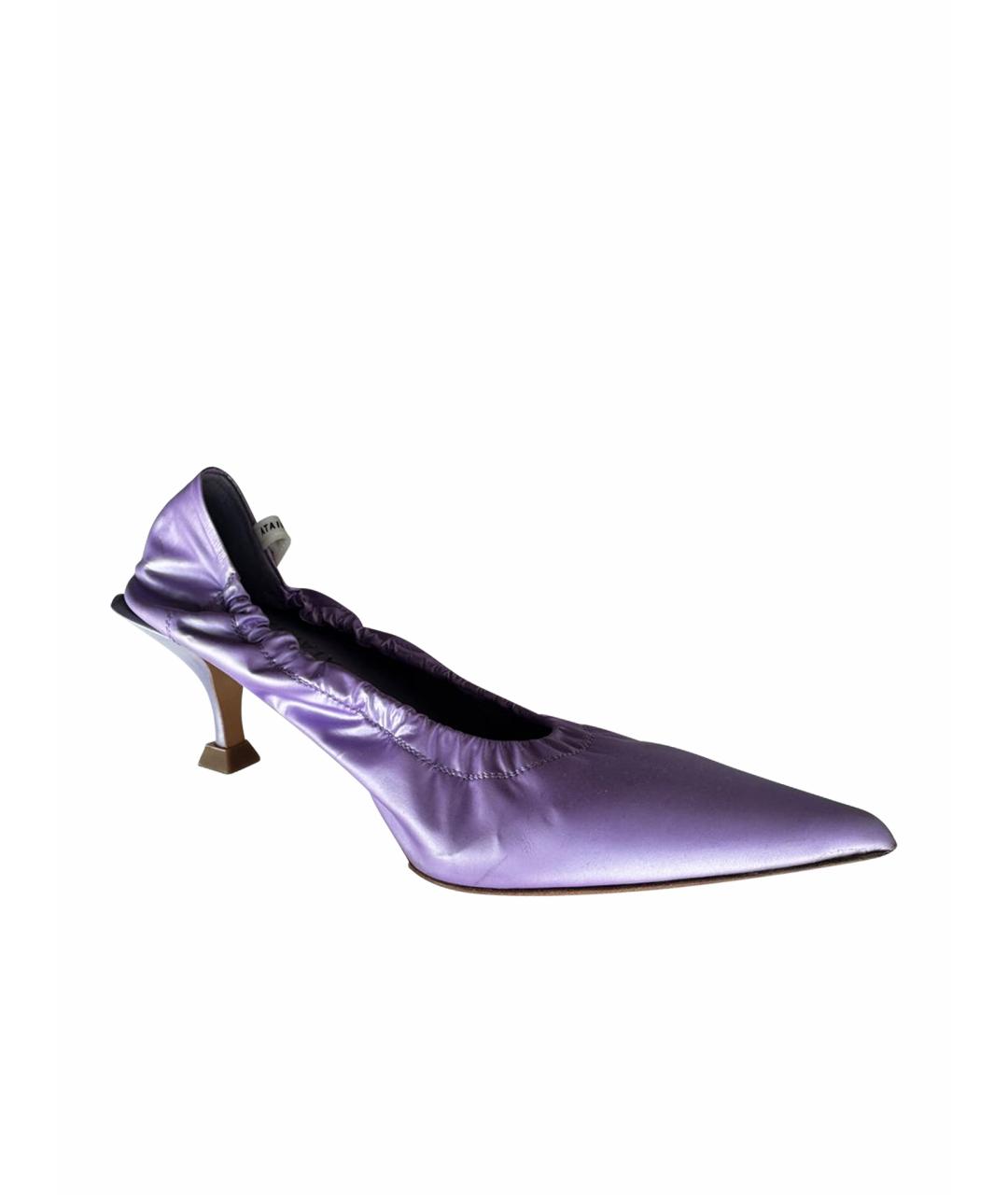 PREMIATA Фиолетовые кожаные лодочки на низком каблуке, фото 9