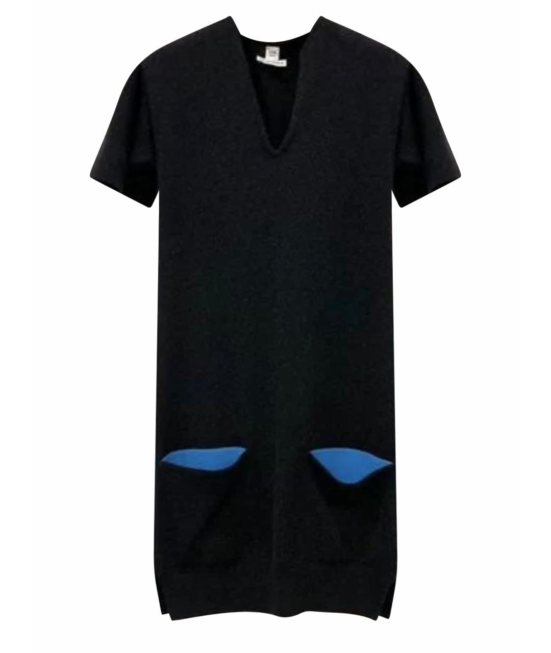 HERMES Темно-синее кашемировое повседневное платье, фото 1