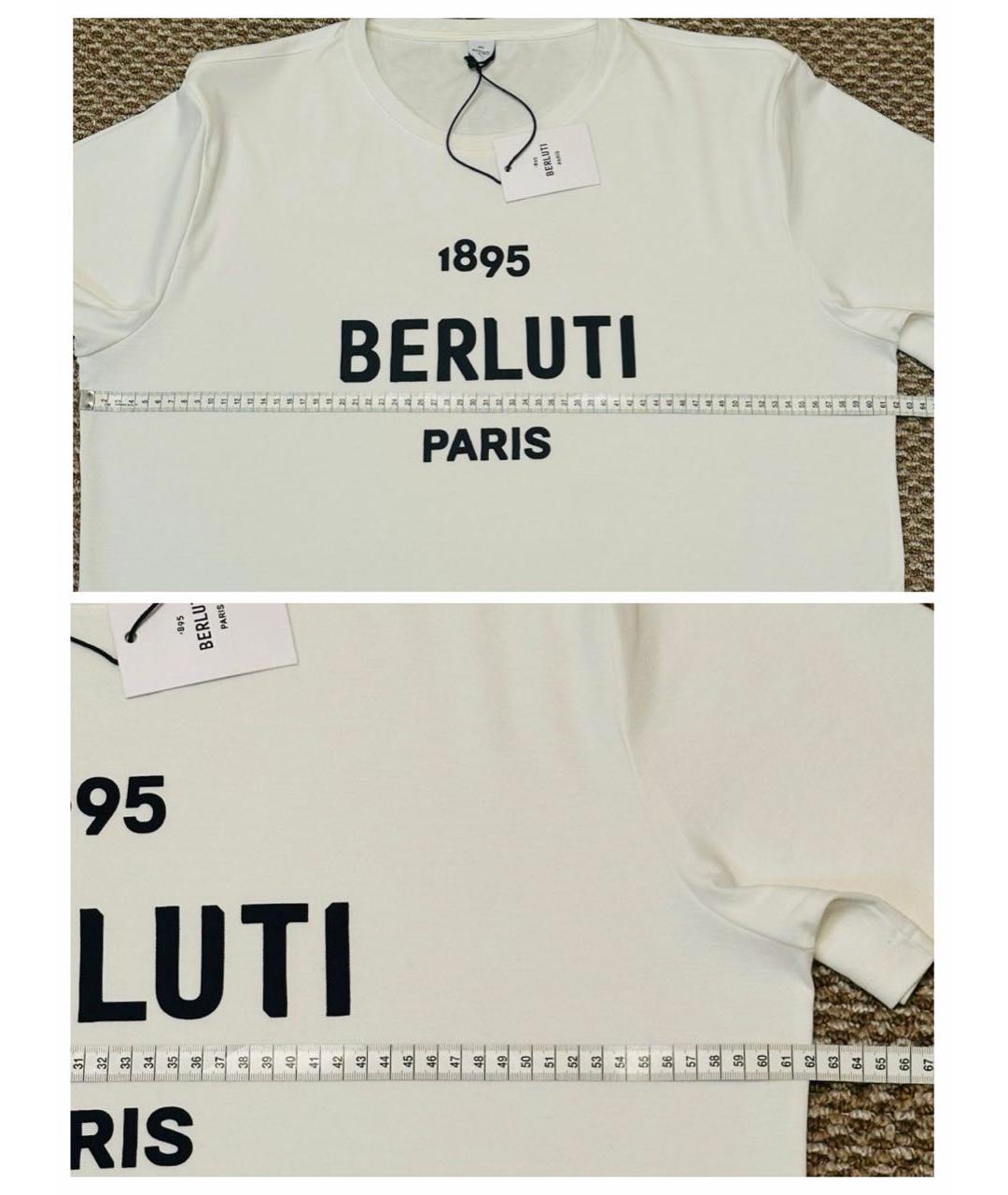 BERLUTI Белая хлопковая футболка, фото 6
