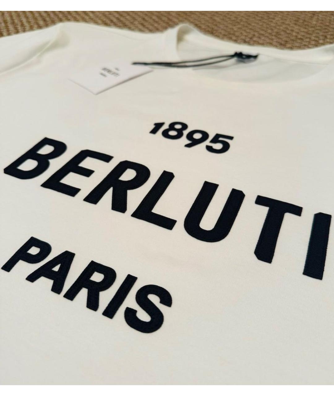 BERLUTI Белая хлопковая футболка, фото 3