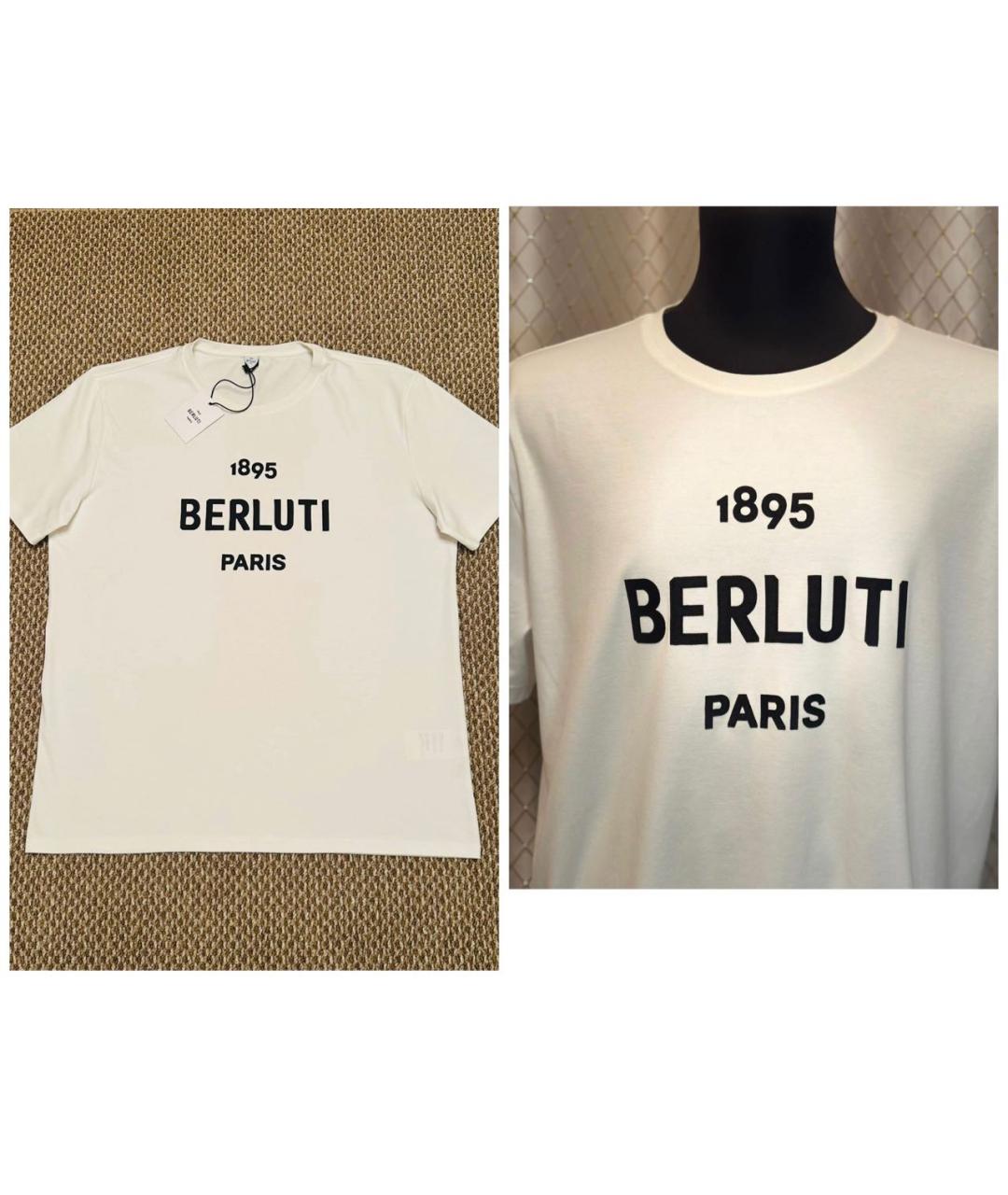 BERLUTI Белая хлопковая футболка, фото 4