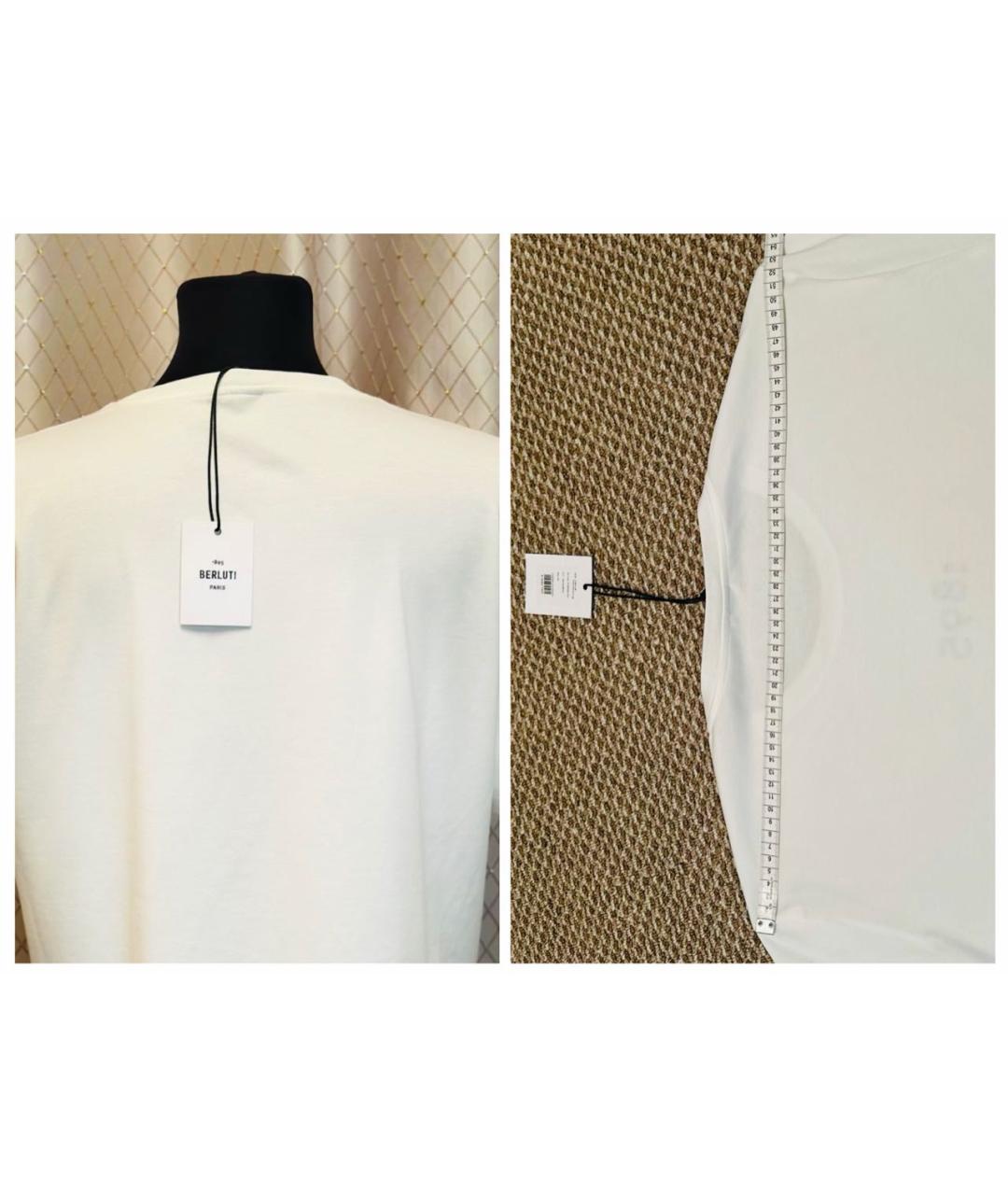 BERLUTI Белая хлопковая футболка, фото 5