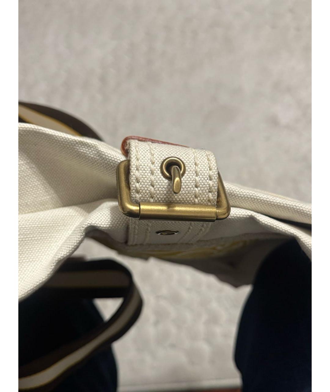 LOUIS VUITTON Белая тканевая пляжная сумка, фото 7