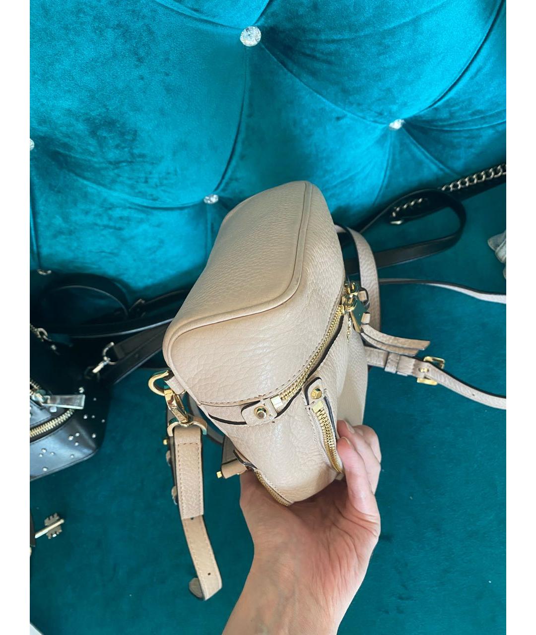 MICHAEL KORS Бежевый кожаный рюкзак, фото 8