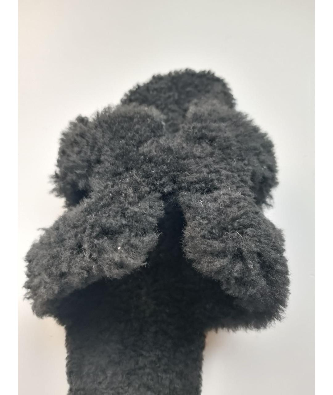 HERMES Черные шлепанцы, фото 5