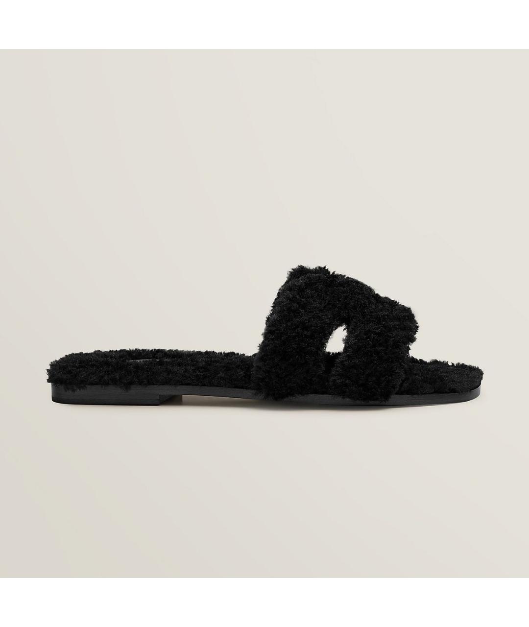 HERMES Черные шлепанцы, фото 9