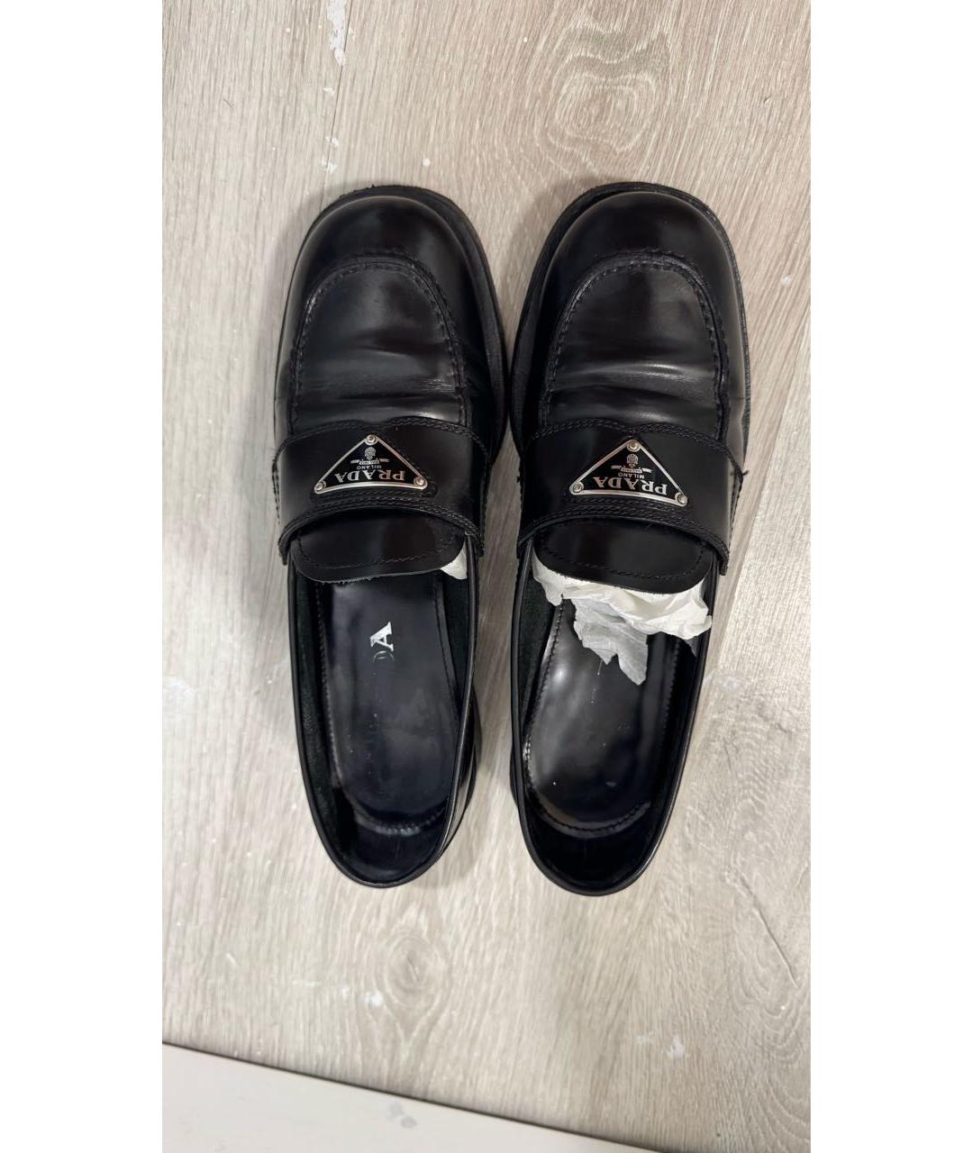 PRADA Черные кожаные лоферы, фото 3