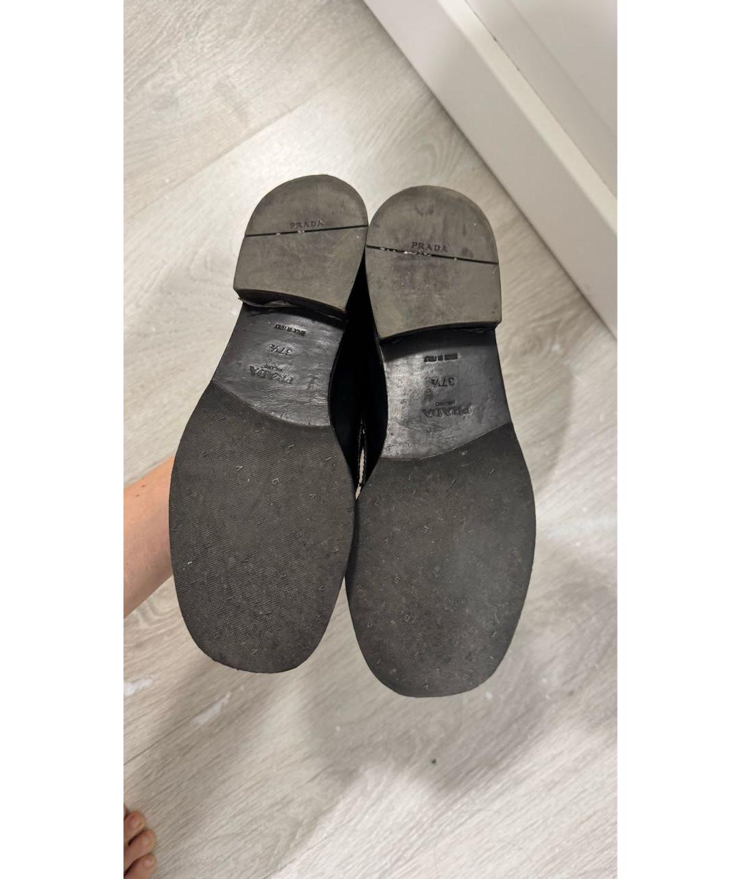 PRADA Черные кожаные лоферы, фото 6