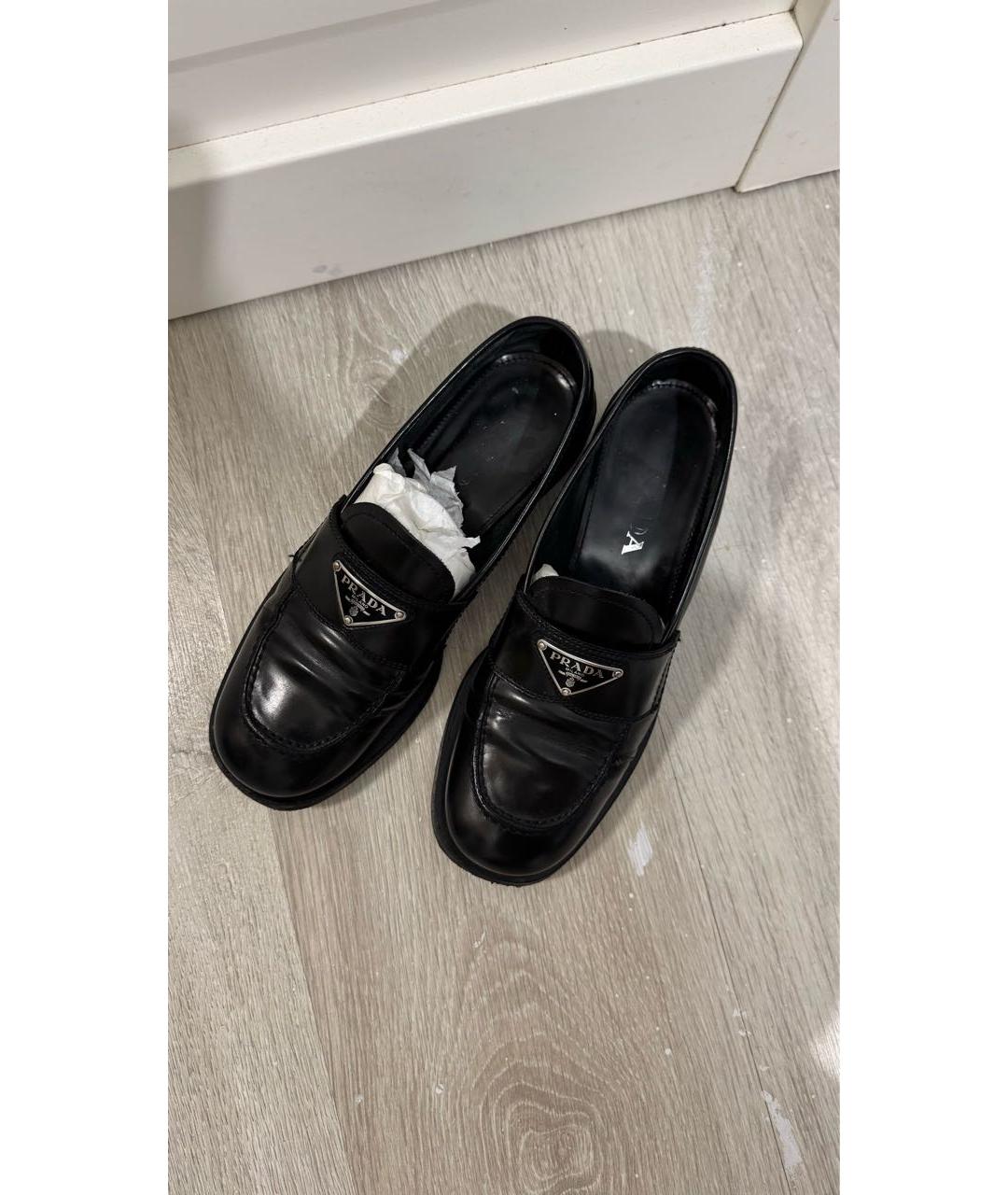 PRADA Черные кожаные лоферы, фото 2