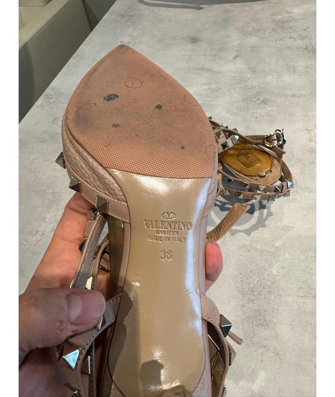 VALENTINO Бежевые кожаные туфли, фото 5