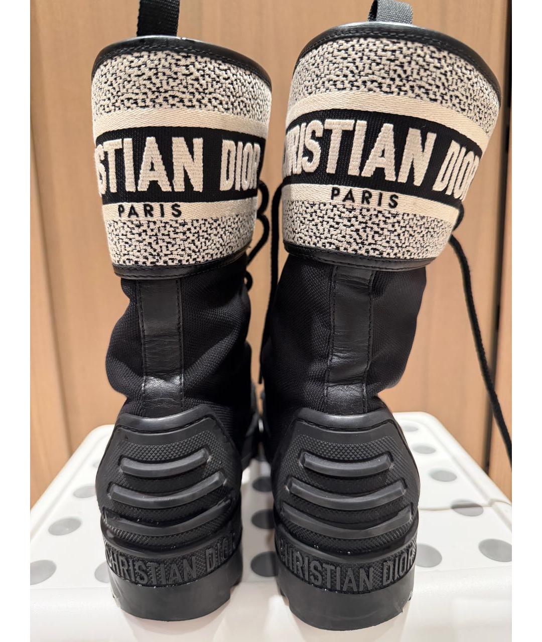 CHRISTIAN DIOR Черные кожаные ботинки, фото 4