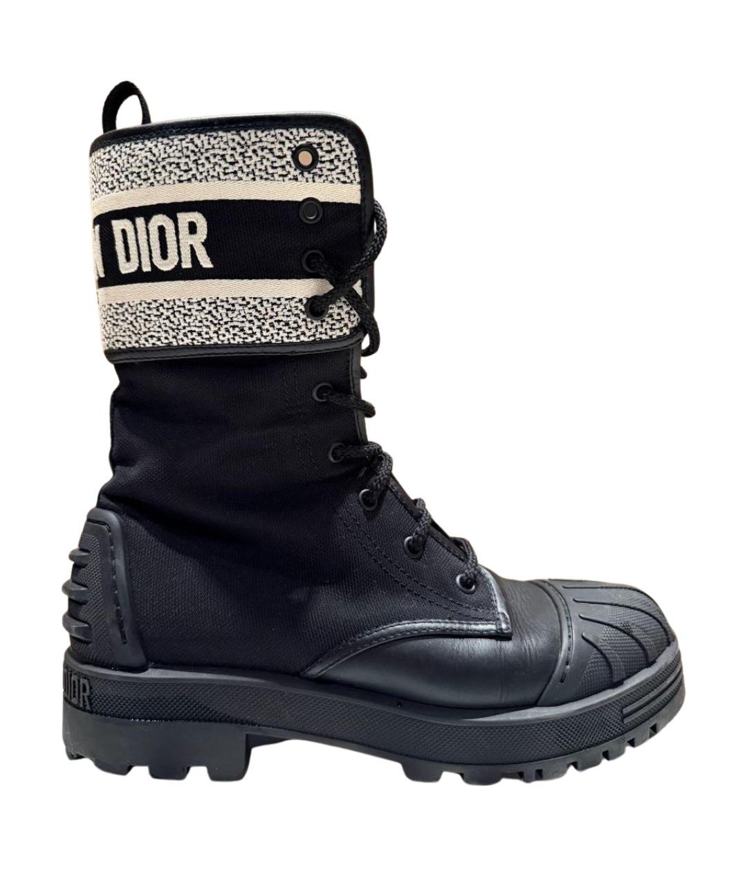 CHRISTIAN DIOR Черные кожаные ботинки, фото 1