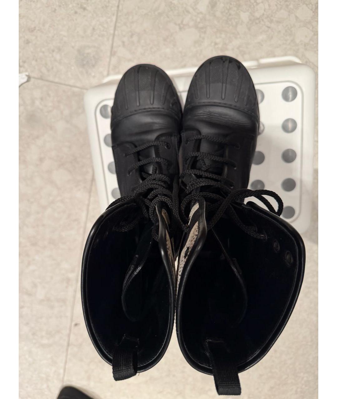 CHRISTIAN DIOR Черные кожаные ботинки, фото 3