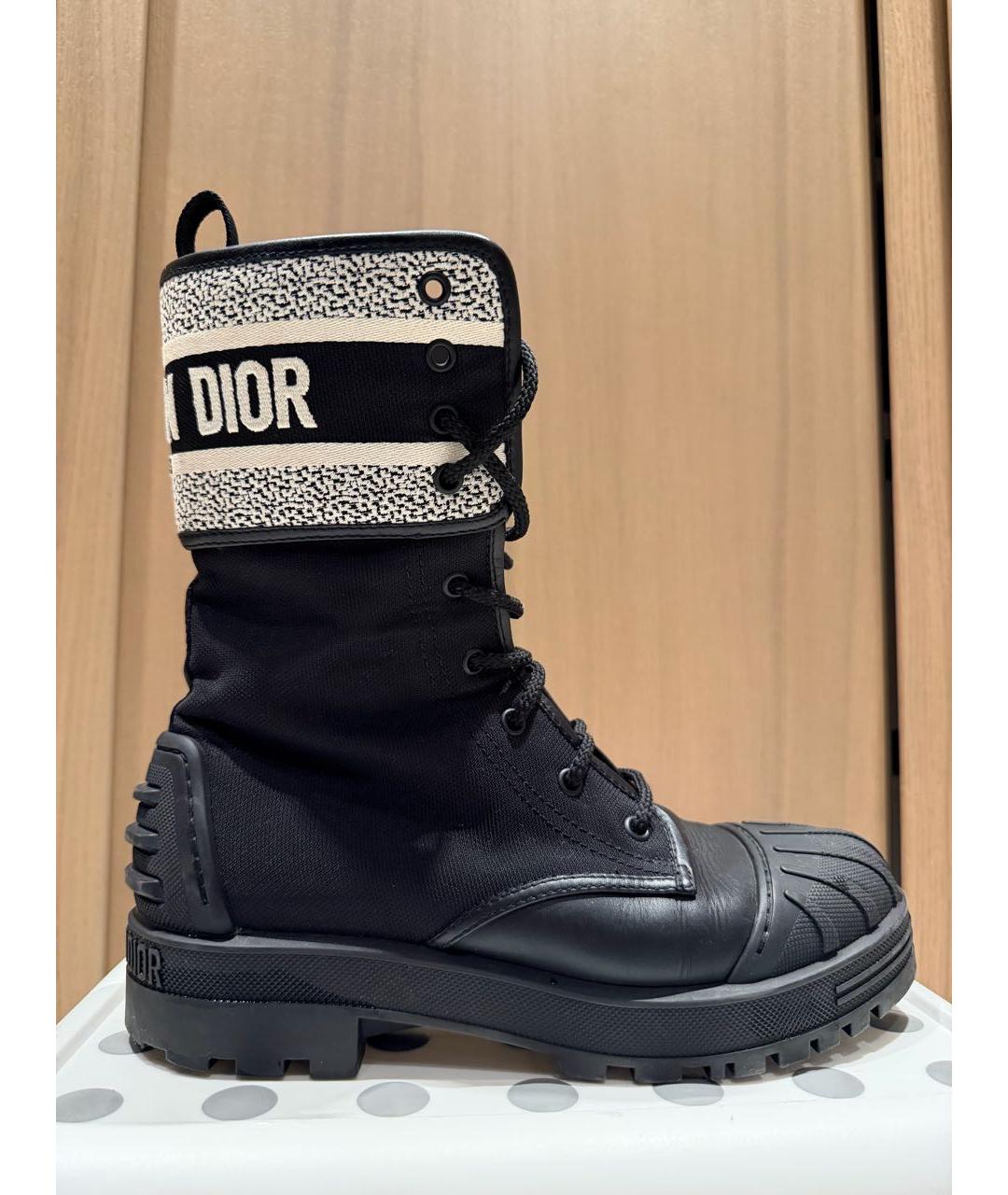 CHRISTIAN DIOR Черные кожаные ботинки, фото 5