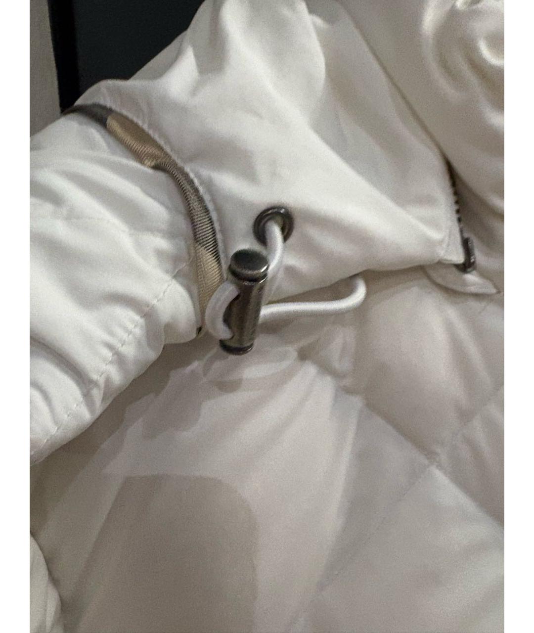 BURBERRY Белый полиэстеровый пуховик, фото 4
