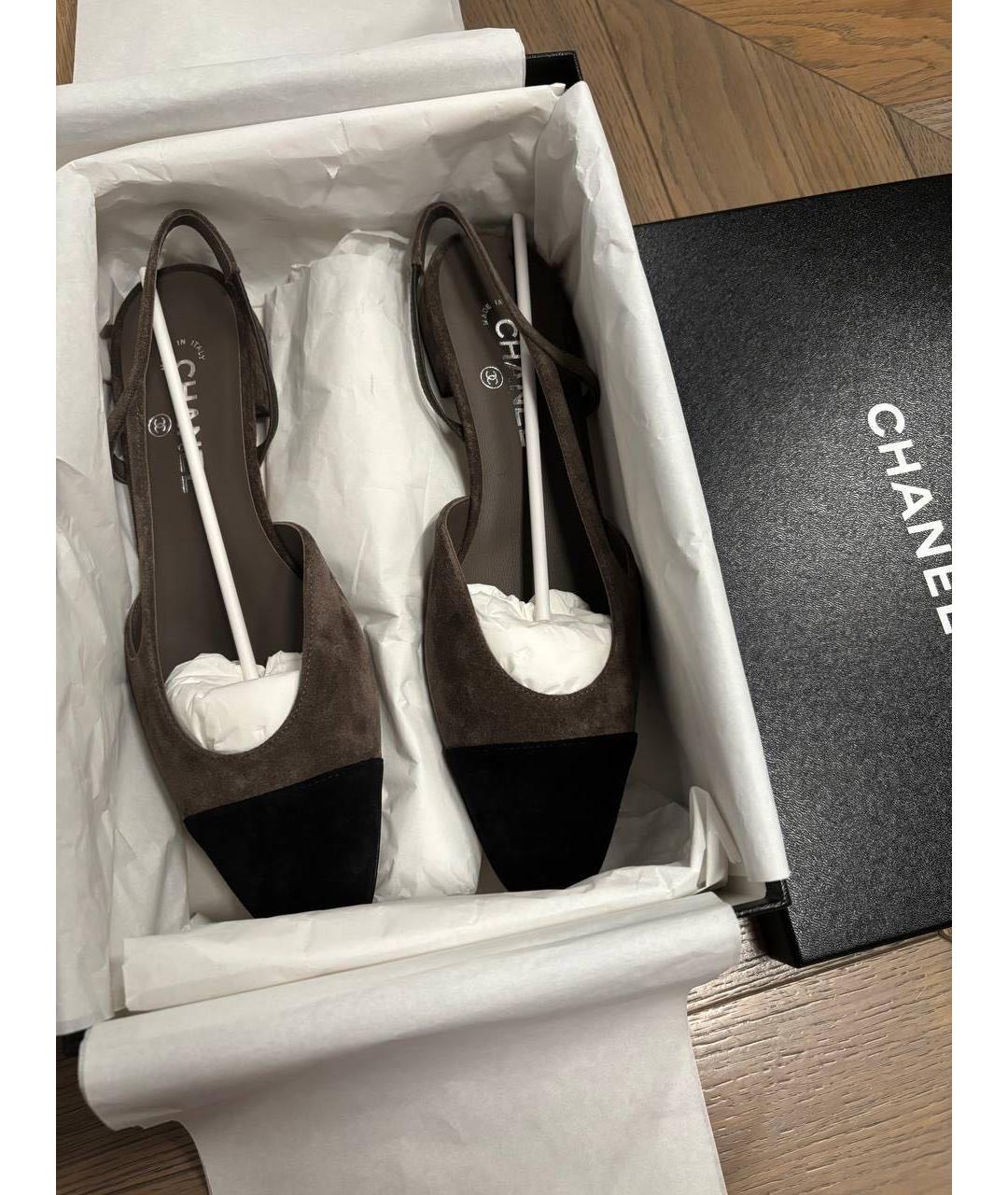 CHANEL Серые замшевые балетки, фото 2