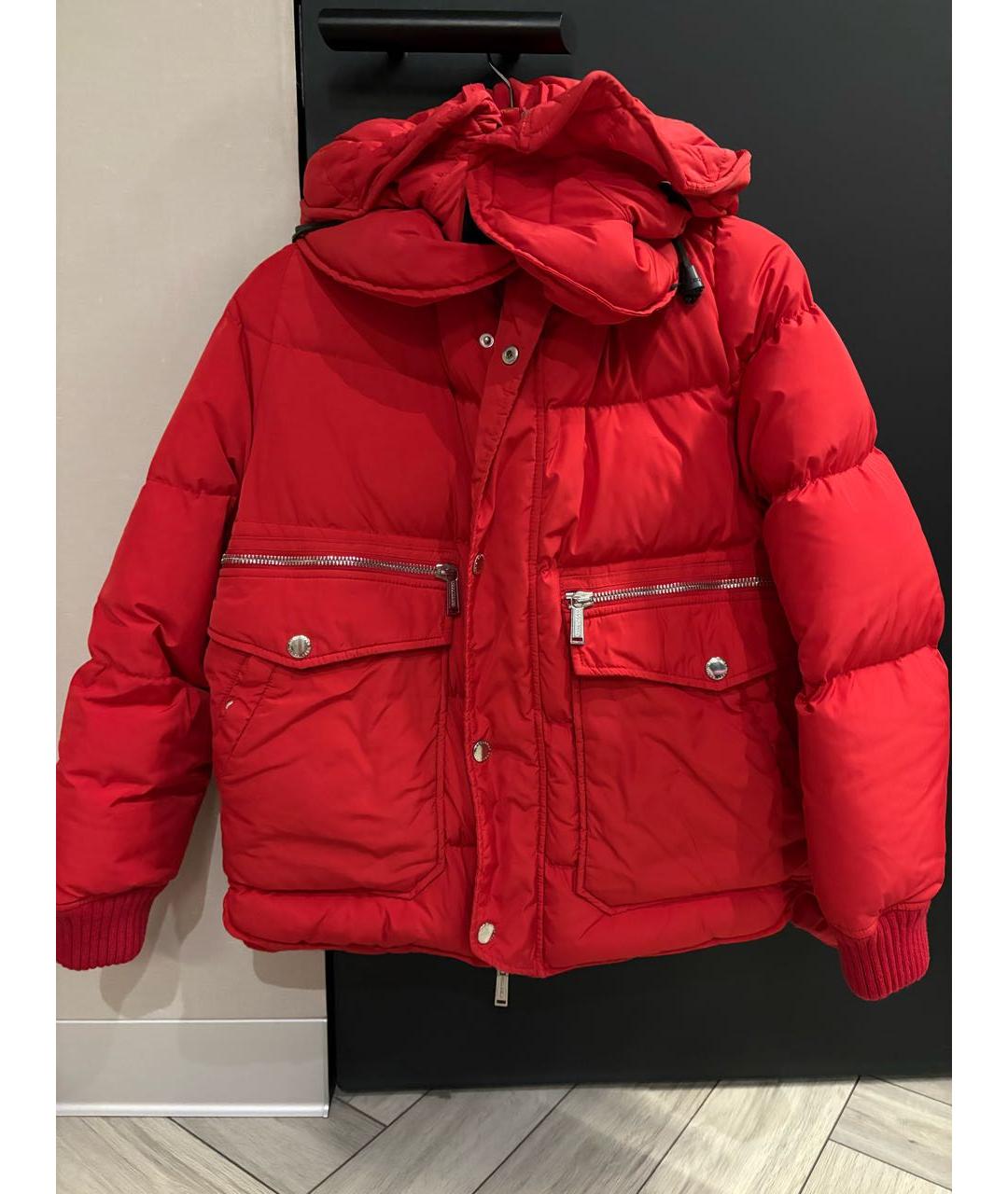DSQUARED2 Красный полиэстеровый пуховик, фото 6