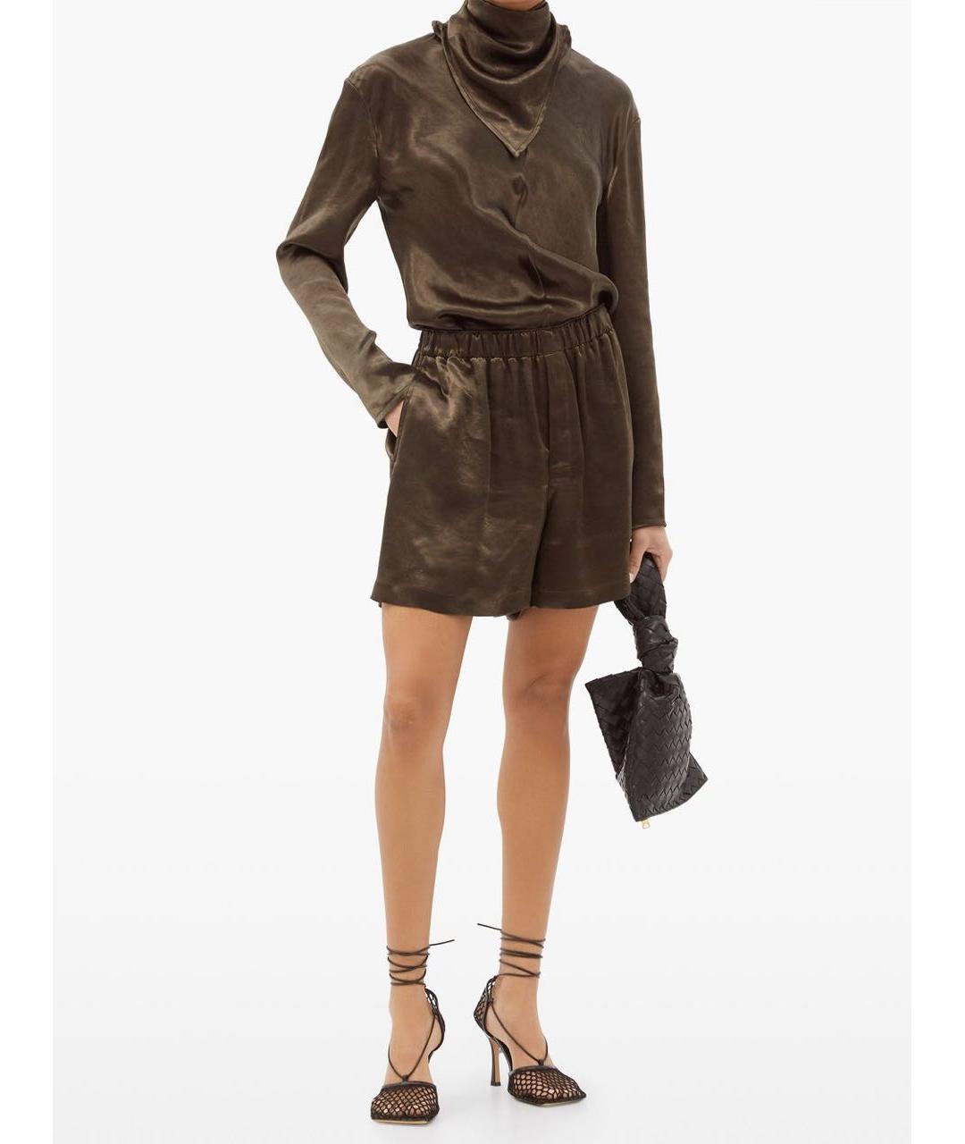 BOTTEGA VENETA Черные кожаные босоножки, фото 4